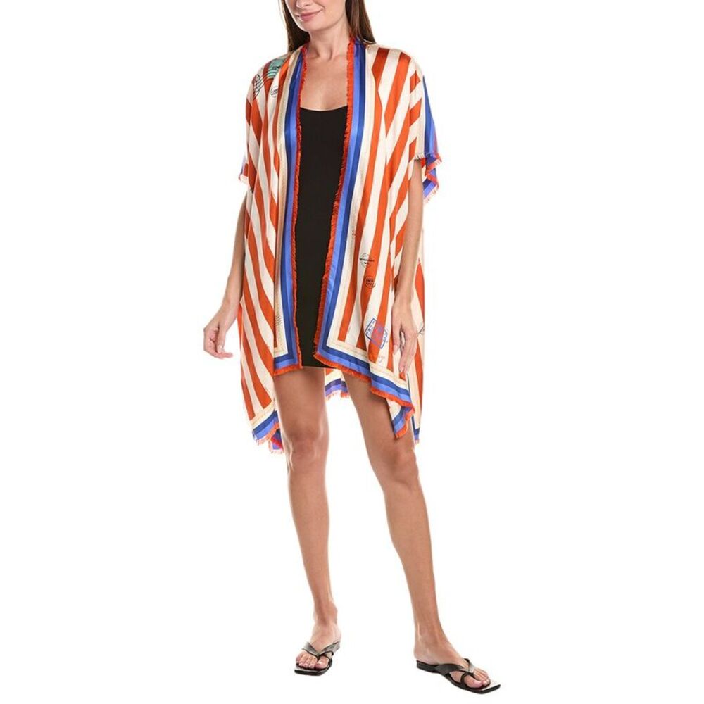 Fendi Silk Poncho, Red